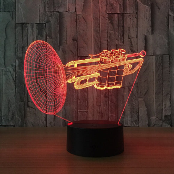 Trumpet  3D Led Night Lamps