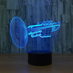 Trumpet  3D Led Night Lamps